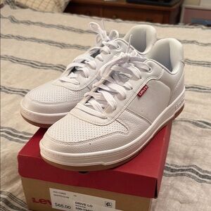 Levi's White Sneakers Classic Design Leather Upper